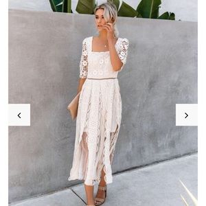 Vici Bohemian Ways crochet lace overlay dress